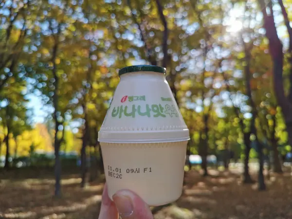 Seoul Südkorea Oktober 2022 Berühmte Traditionelle Koreanische Bananenmilchmarke Binggrae Einer — Stockfoto