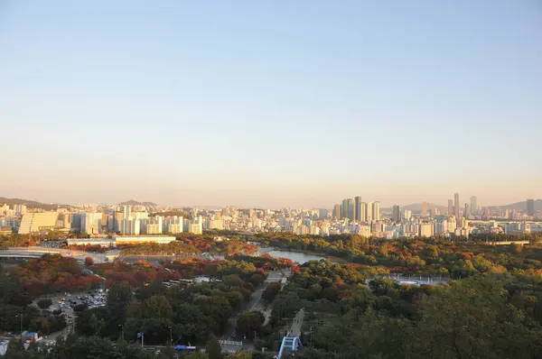 Seoul South Korea Oktober 2022 Färgglada Lövträd Hösten Med Han — Stockfoto