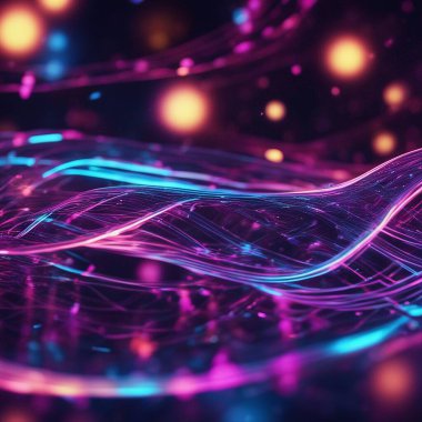 Neon Işığının Büyüleyici Dalgaları Soyut Sanatsal Çalışmalar