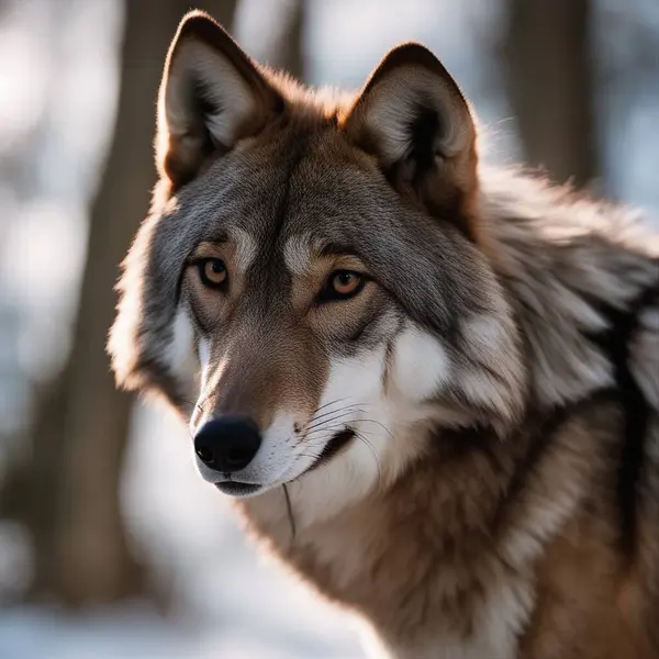 Rode Wolf Geïsoleerde Bosachtergrond — Stockfoto