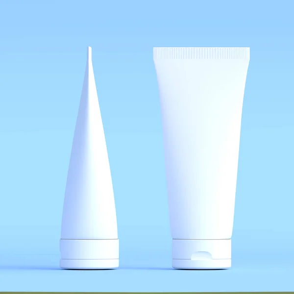 Tubo Creme Branco Tubo Embalagem Tubo Plástico Para Medicina Cosméticos — Fotografia de Stock