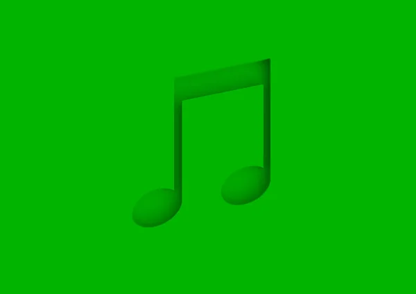 Musiknotiz Symbol Auf Pastellgrünem Hintergrund Noten Mit Schatten Das Innere — Stockfoto