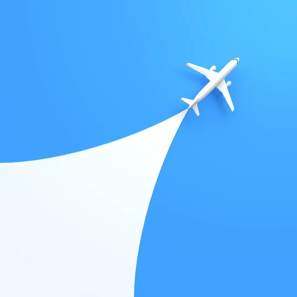 Самолеты Бело Синем Фоне Копировальным Пространством Стилистический Дизайн Вид Сверху — стоковое фото