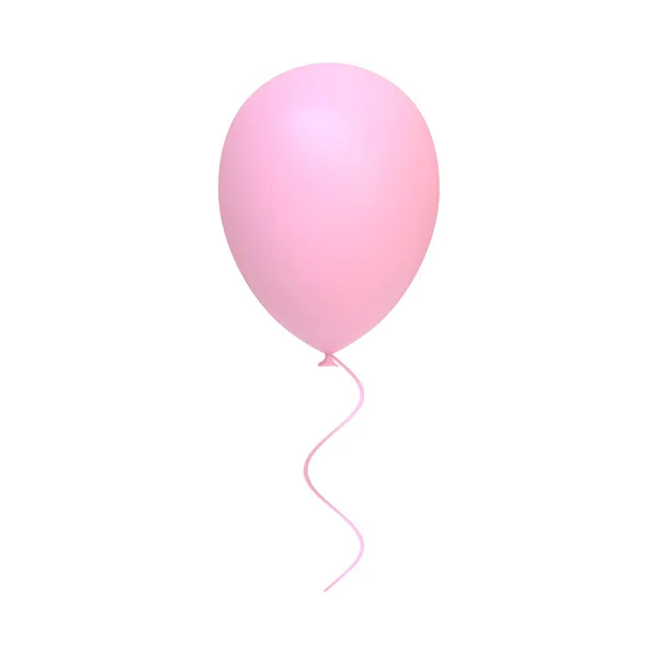 Ροζ Αερόστατο Που Απομονώνεται Λευκό Φόντο Καθιστούν Απεικόνιση — Φωτογραφία Αρχείου