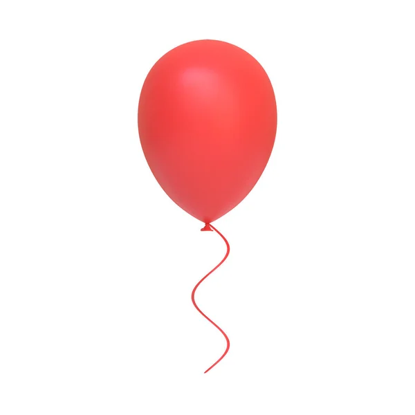 Roter Luftballon Isoliert Auf Weißem Hintergrund Darstellung — Stockfoto