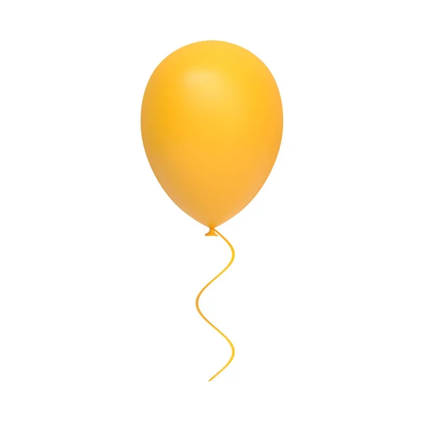 Balão Amarelo Isolado Sobre Fundo Branco Renderizar Ilustração — Fotografia de Stock