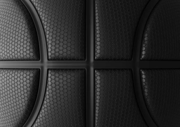 ブラックラインデザインのブラックバスケットボール背景 バスケットボールの質感 表面にドット 3Dイラスト 3D高品質レンダリング — ストック写真