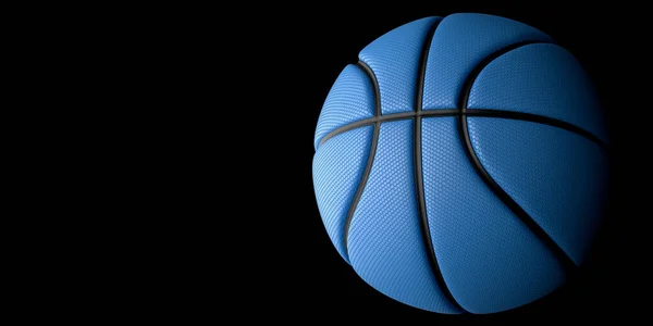 ゴールドラインデザインダークバックでブルーバスケットボール 空気中のバスケットボールとドットで質感 3Dイラスト 3Dレンダリング高解像度 — ストック写真