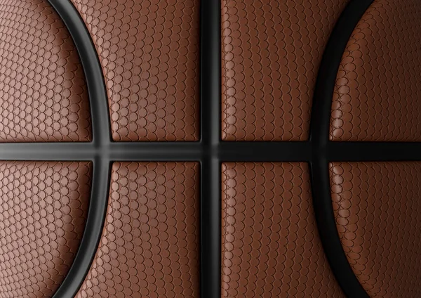 ブラックラインデザインのオレンジバスケットボール背景 バスケットボールの質感 表面にドット 3Dイラスト 3D高品質レンダリング — ストック写真