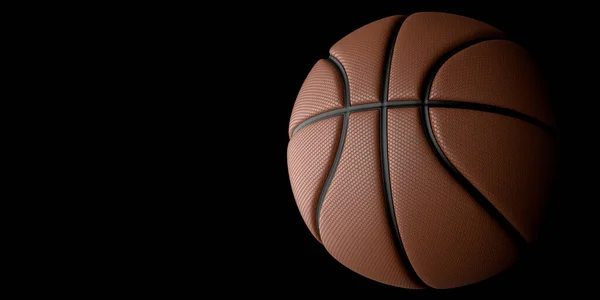 Oranje Basketbal Met Zwarte Lijn Design Donkere Achtergrond Basketbal Lucht — Stockfoto