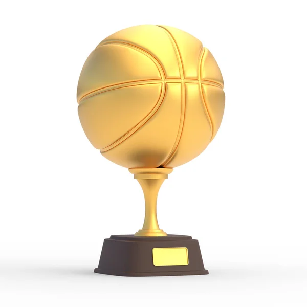 Realistyczny Złoty Puchar Koszykówki Odizolowany Białym Tle Turniej Sportowy Złoty — Zdjęcie stockowe