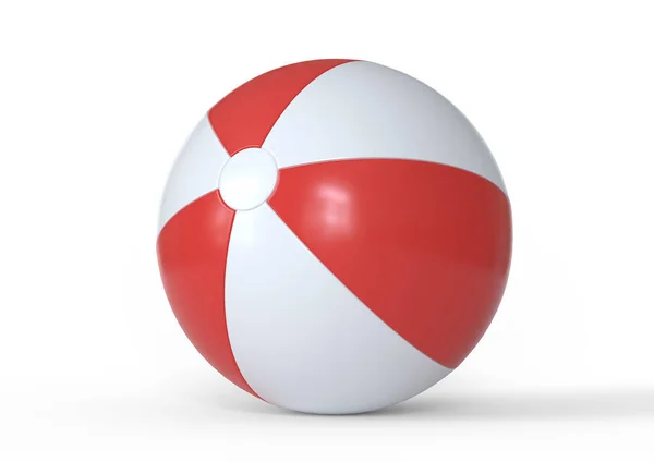 ビーチボールの白い背景に隔離された 3Dレンダリング 3Dイラスト — ストック写真