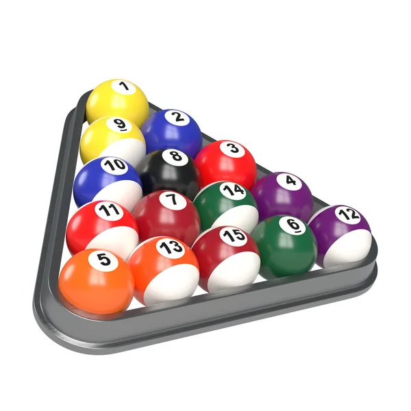 Groep Van Kleurrijke Glanzende Pool Game Ballen Met Nummers Biljart — Stockfoto