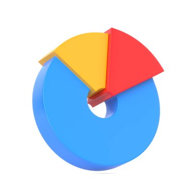 pasta grafiği beyaz zemin üzerine izole. 3D render illüstrasyon