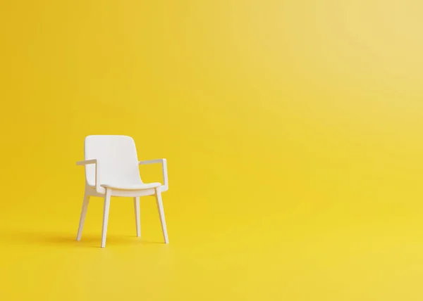 Moderne Stoel Een Gele Kamer Minimalistisch Concept Pastelkleuren Illustratie Weergeven — Stockfoto
