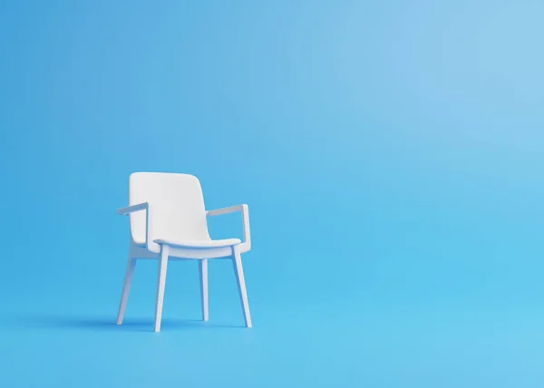 Moderne Stoel Een Blauwe Kamer Minimalistisch Concept Pastelkleuren Illustratie Weergeven — Stockfoto