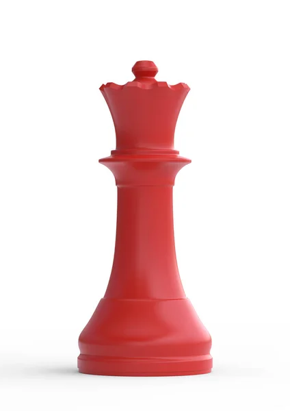 Червона Королева Шахи Білому Тлі Фігурка Шахової Гри Лідер Успіху — стокове фото