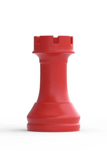 Ρεαλιστική Chess Red Rook Gaming Figure Για Στρατηγικό Επιχειρηματικό Παιχνίδι — Φωτογραφία Αρχείου