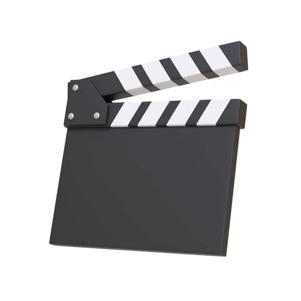 Clapperboard Isolated White Background Minimalist Creative Concept Cinema Movie Entertainment — Stock Photo, Image