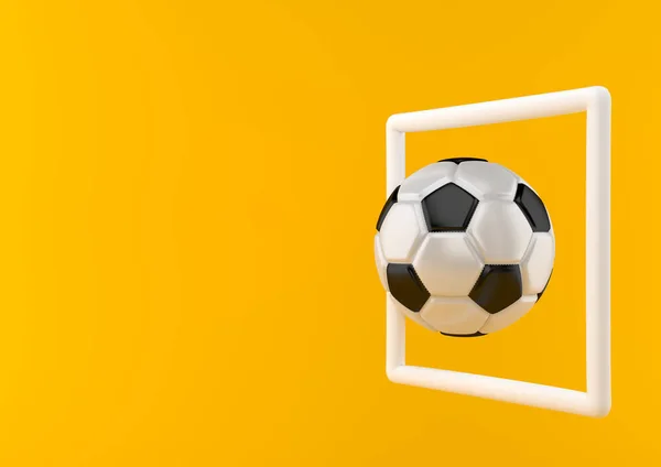 Klassisk Fotboll Målet Ljusgul Bakgrund Pastellfärger Minimalism Koncept Fotboll Och — Stockfoto