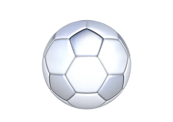 Серебряный Мяч Белом Фоне Трехмерная Иллюстрация — стоковое фото