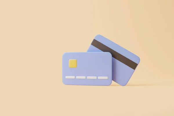 Kreditkarten Symbol Auf Pastellfarbenem Hintergrund Geschäfts Und Online Zahlungskonzept Darstellung — Stockfoto
