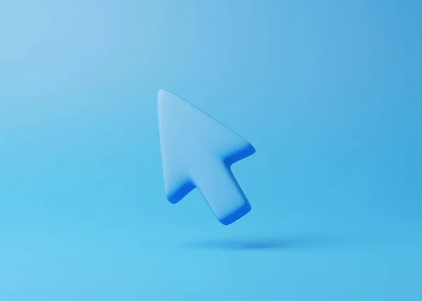 Computer Mouse Click Pointer Blue Background Rendering Illustration — Stock Photo, Image