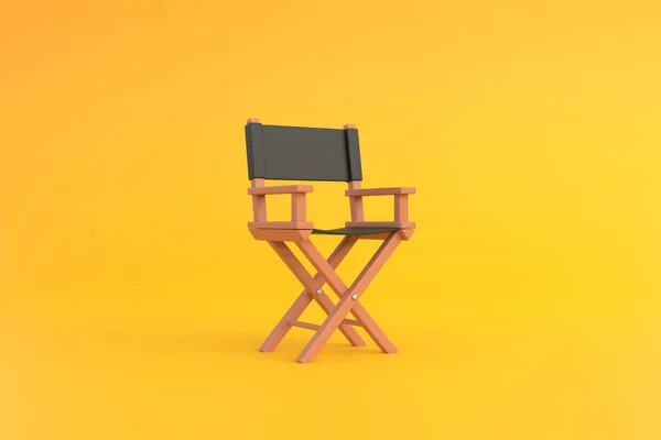 Director Chair Yellow Background Movie Industry Concept Cinema Production Design — Stock Photo, Image