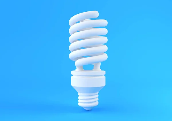 Energiesparende Leuchtstoffröhren Isoliert Auf Pastellblauem Hintergrund Minimal Lukratives Konzept Darstellung — Stockfoto