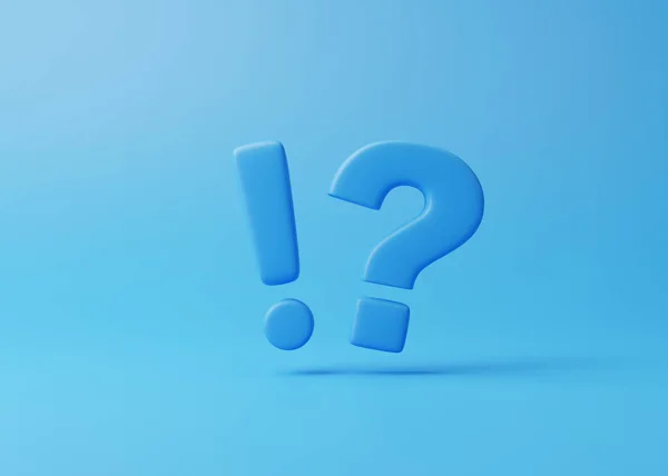 Exclamation Question Mark Blue Background Frequently Asked Questions Concept Ask — Stock Photo, Image