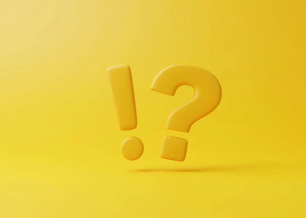 Exclamación Signo Interrogación Sobre Fondo Amarillo Concepto Preguntas Frecuentes Haga — Foto de Stock