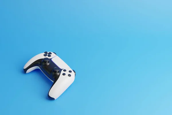 Gamepad Fundo Azul Com Espaço Cópia Joystick Para Videogame Controlador — Fotografia de Stock