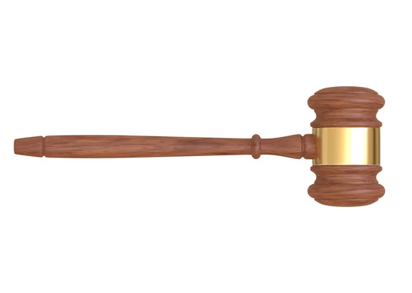 Wood Judge Gavel Isolated White Background Payment Legal Education Bidding — Stock Photo, Image