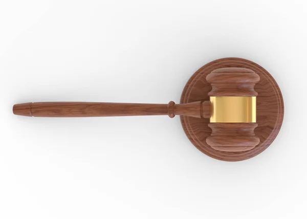 Wood Judge Klubba Isolerad Vit Bakgrund Betalning För Juridisk Utbildning — Stockfoto
