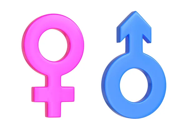 Symboles Masculin Féminin Isolés Sur Fond Blanc Des Symboles Sexuels — Photo