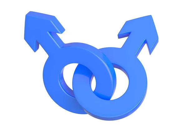 男同性恋 双性恋和变性者的性别象征在白人背景下被隔离 性符号 Mars的签名性别图标 人的象征 3D渲染3D说明 — 图库照片