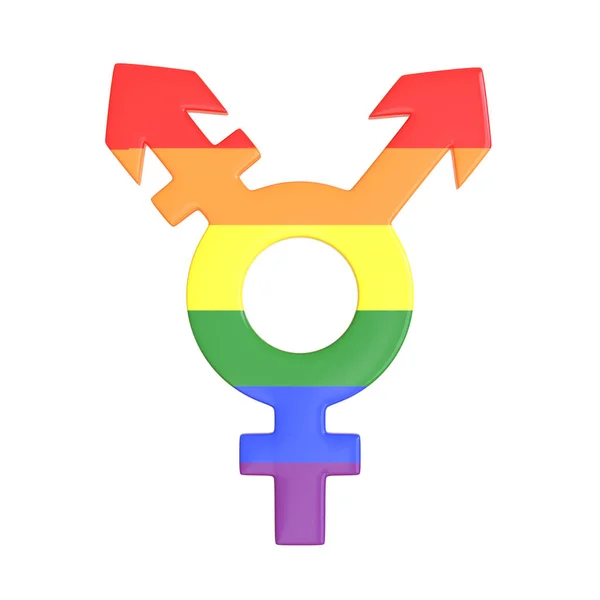 Transgender Symbol Isolated White Background Sexual Symbols Gender Icon Lgbt — Stock Photo, Image