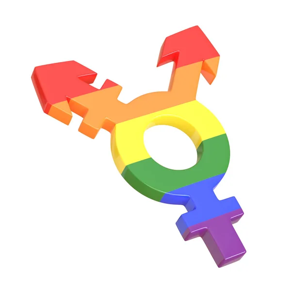 Transznemű Szimbólum Elszigetelt Fehér Háttérrel Szexuális Szimbólumok Nemek Szerinti Ikon — Stock Fotó