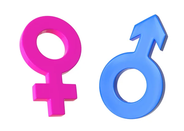 Symboles Masculin Féminin Isolés Sur Fond Blanc Des Symboles Sexuels — Photo