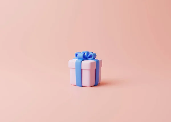 Подарочная Коробка Розовом Фоне Праздничное Оформление Праздничный Подарок Сюрприз Минималистская — стоковое фото