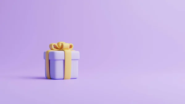 Geschenkkarton Auf Pastellviolettem Hintergrund Feiertagsdekoration Festliche Geschenküberraschung Minimalistisches Kreatives Konzept — Stockfoto