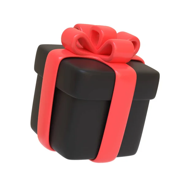 礼品盒被白色背景隔离 假日装饰 节日礼物惊喜 生日或圣诞横幅的真实感图标 3D渲染说明 — 图库照片