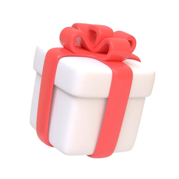 Geschenkbox Isoliert Auf Weißem Hintergrund Feiertagsdekoration Festliche Geschenküberraschung Realistisches Symbol — Stockfoto