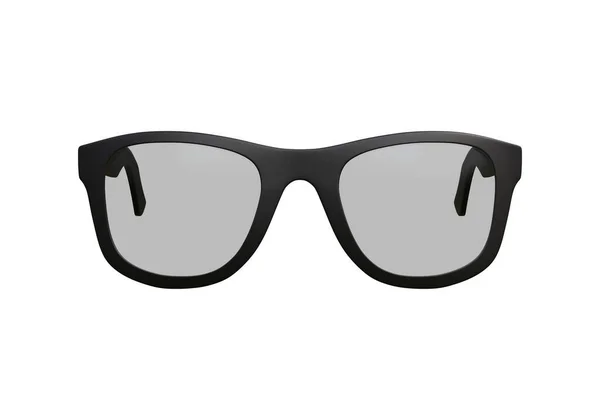 黒い眼鏡は白い背景に隔離されています 3Dレンダリング3Dイラスト — ストック写真