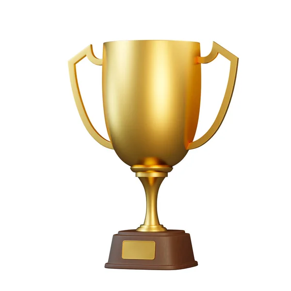 Золота Чашка Трофею Ізольована Білому Тлі Спортивний Турнір Золотий Володар — стокове фото