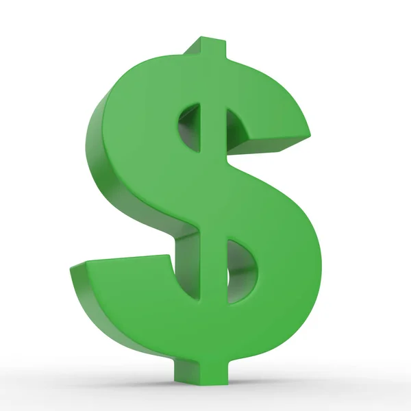 Beyaz Arka Planda Yeşil Dolar Işareti Var Resimleme — Stok fotoğraf