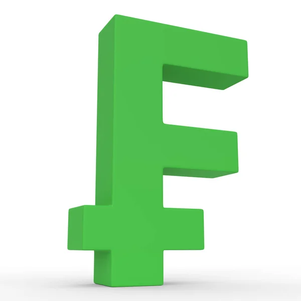 Signo Franco Verde Aislado Sobre Fondo Blanco Ilustración Representación —  Fotos de Stock