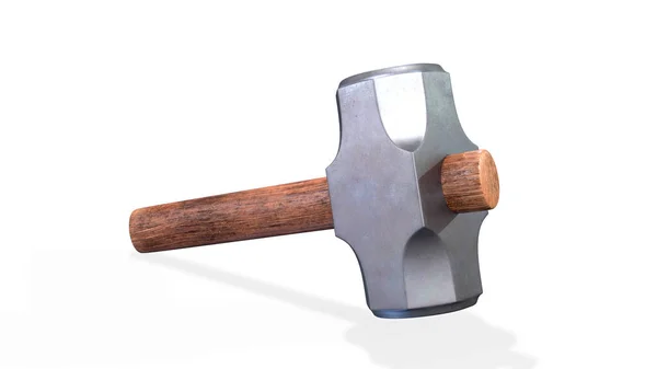 Metal Sledge Hammer Isolated White Background Render Illustration — Stock Photo, Image