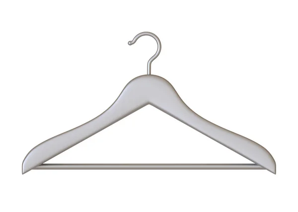 Metallic Clothes Hanger Isolated White Background Rendering Illustration — Stock Photo, Image