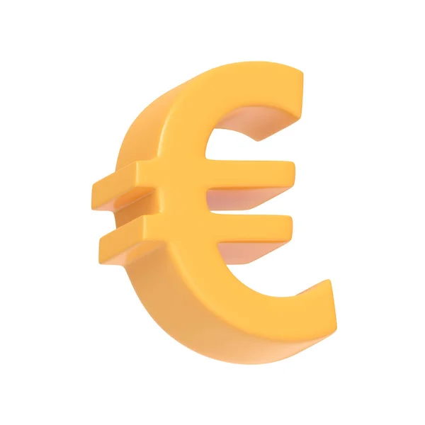 Euro Značka Izolované Bílém Pozadí Ikona Znak Symbol Kreslený Minimální — Stock fotografie